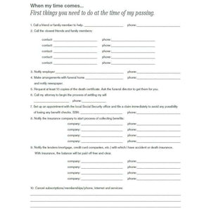 Putting Things In Order to help my loved ones when I'm gone
