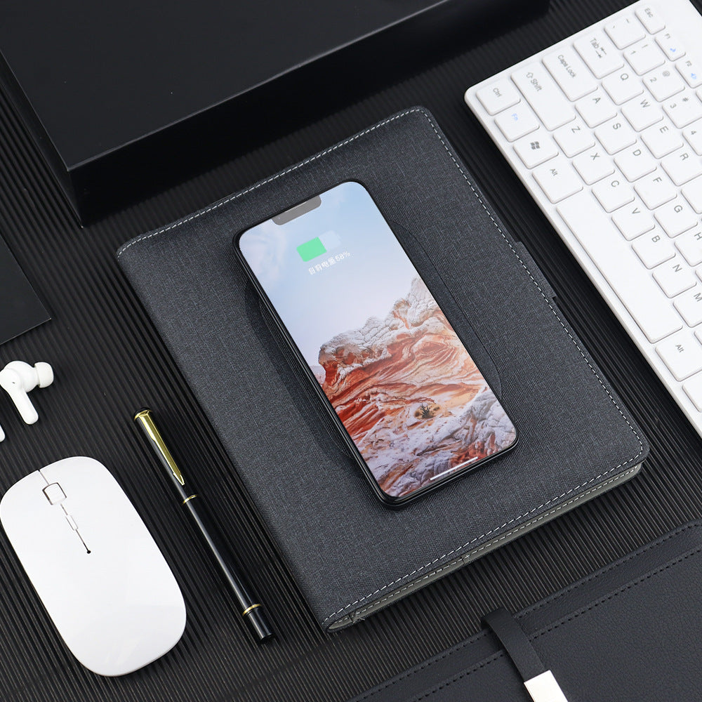 Wireless Charging Multi-Function Portfolio Notebook