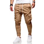 Solid Color Drawstring Casual Joggers