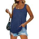 Square Neck Solid Color Vest